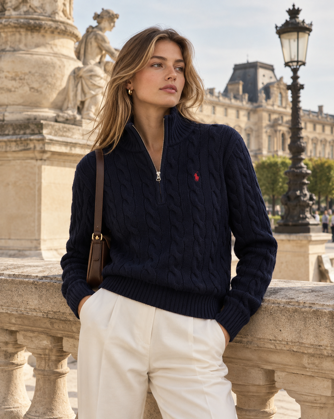Suéter Trenzado con Cierre 1/4 Polo Ralph Lauren