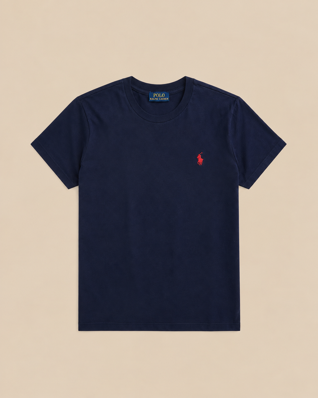 Camiseta de Algodón de Cuello Redondo