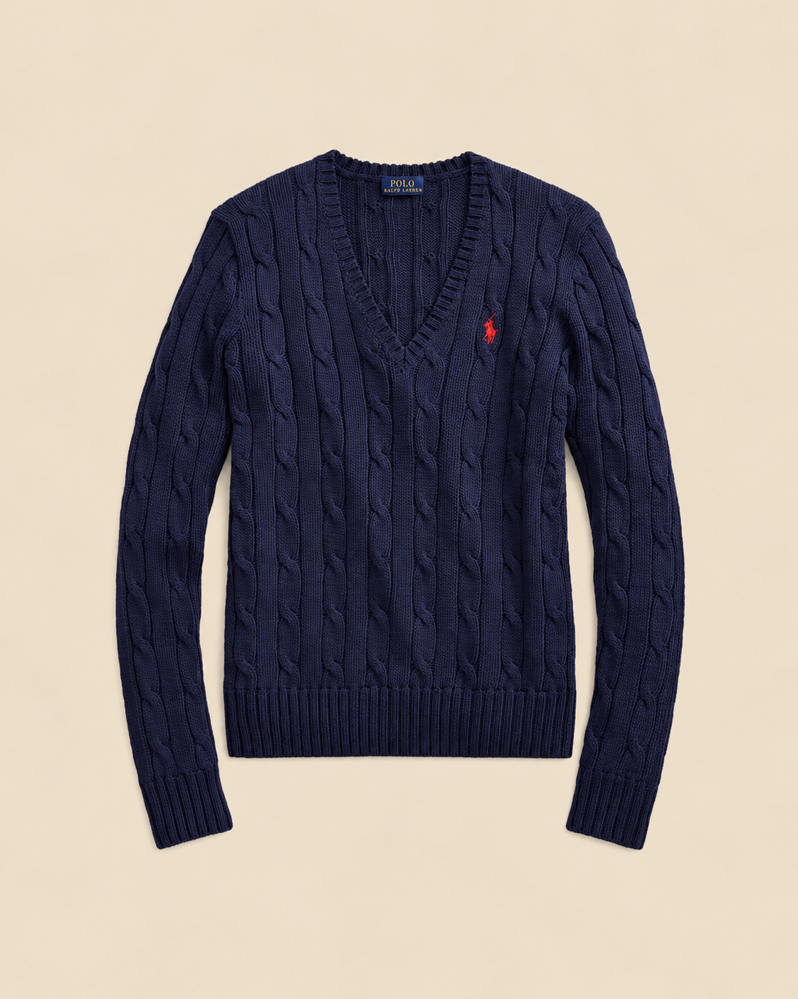 Suéter Trenzado con Cuello en V Polo Ralph Lauren