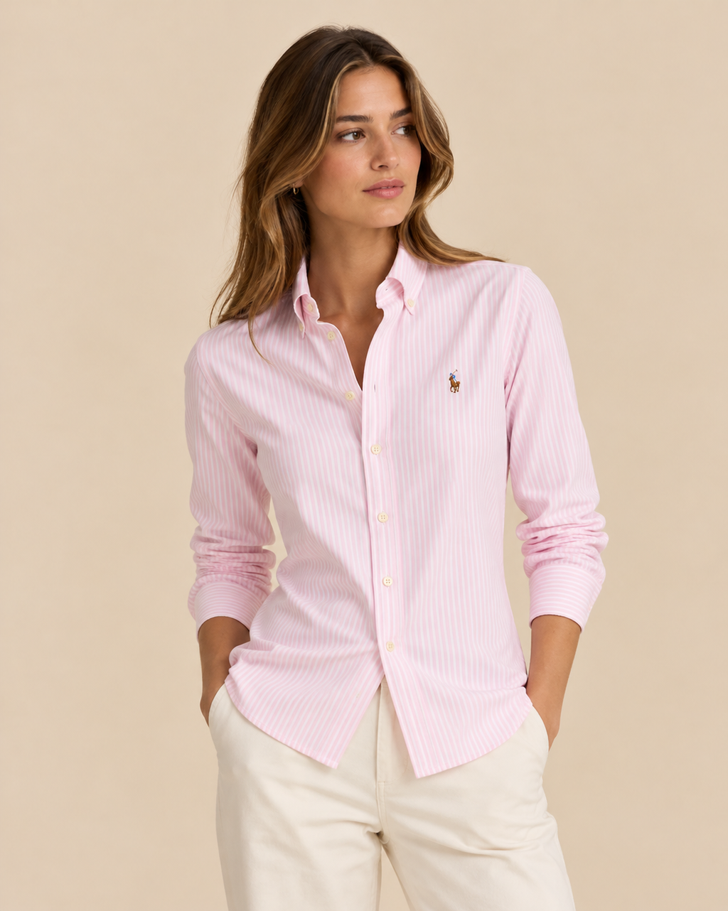 Camisa Oxford de Rayas con Botones