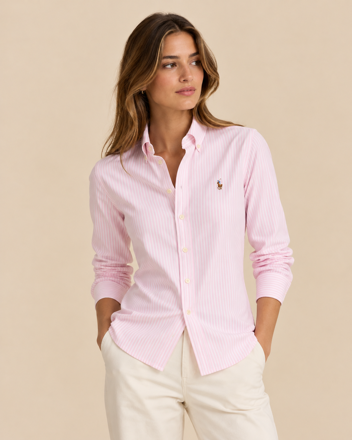Camisa Oxford de Rayas con Botones