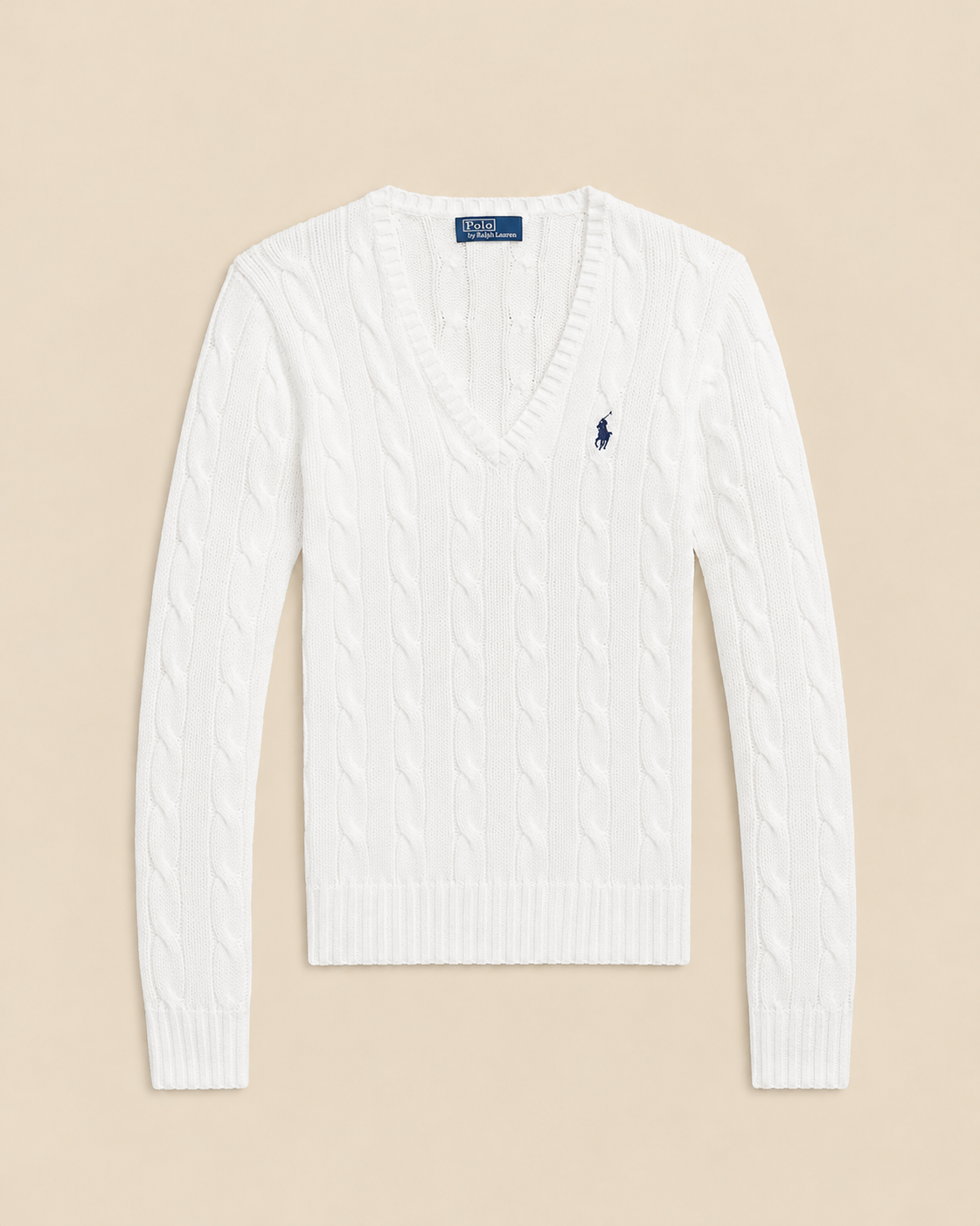 Suéter Trenzado con Cuello en V Polo Ralph Lauren