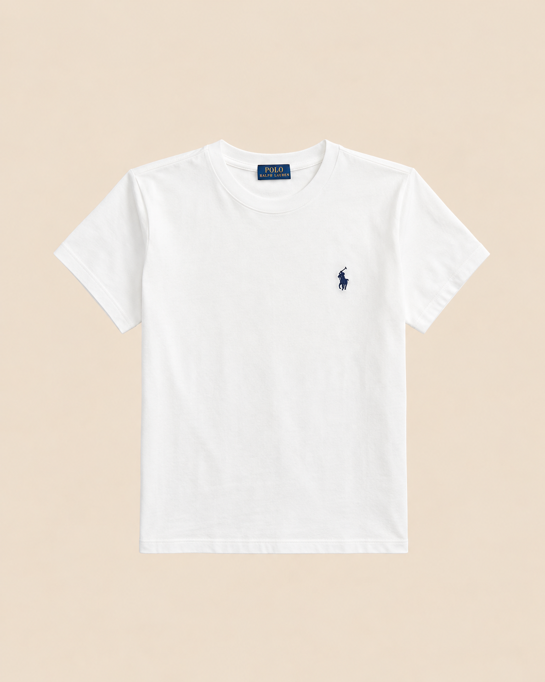 Camiseta de Algodón de Cuello Redondo