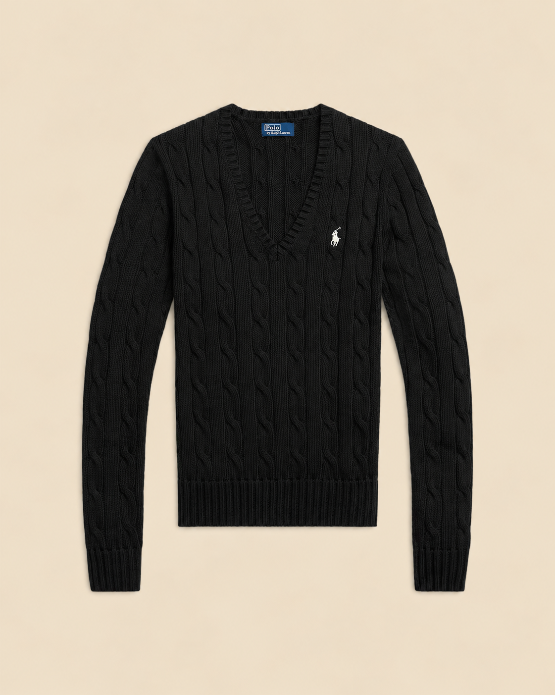 Suéter Trenzado con Cuello en V Polo Ralph Lauren