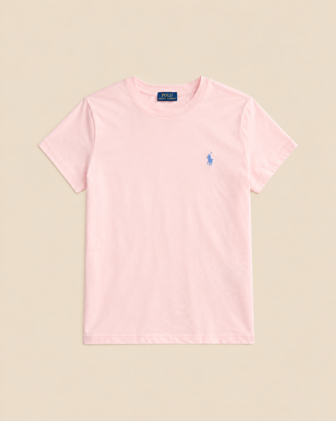 Camiseta de Algodón de Cuello Redondo