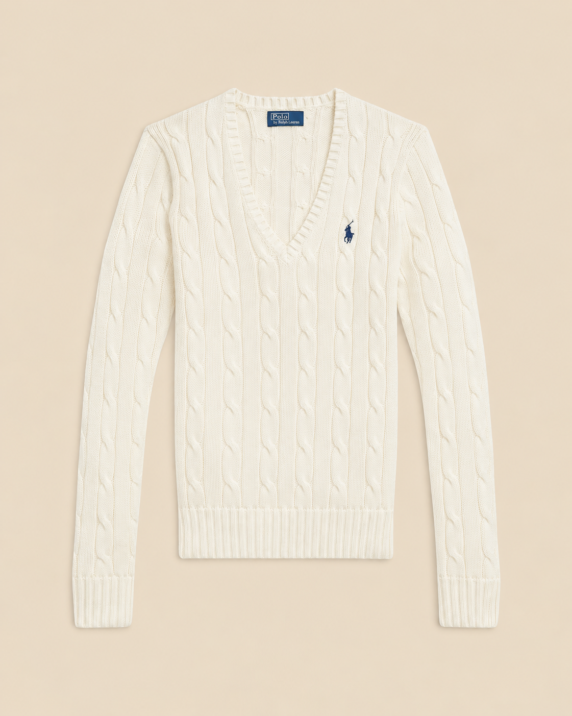 Suéter Trenzado con Cuello en V Polo Ralph Lauren