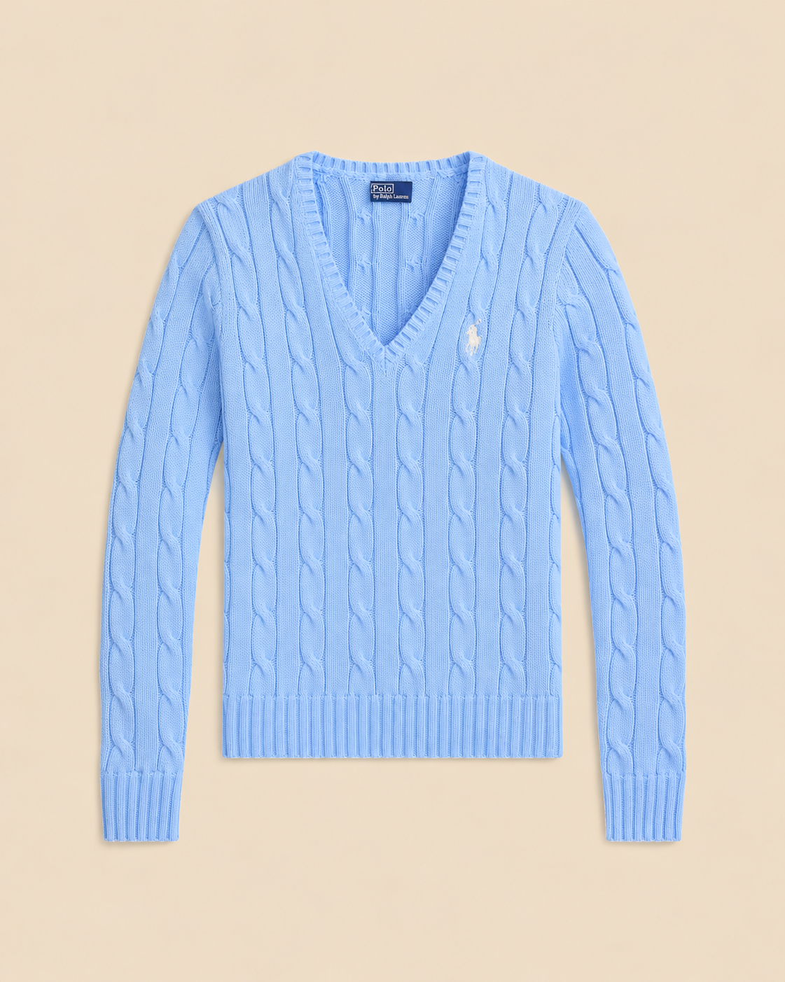 Suéter Trenzado con Cuello en V Polo Ralph Lauren