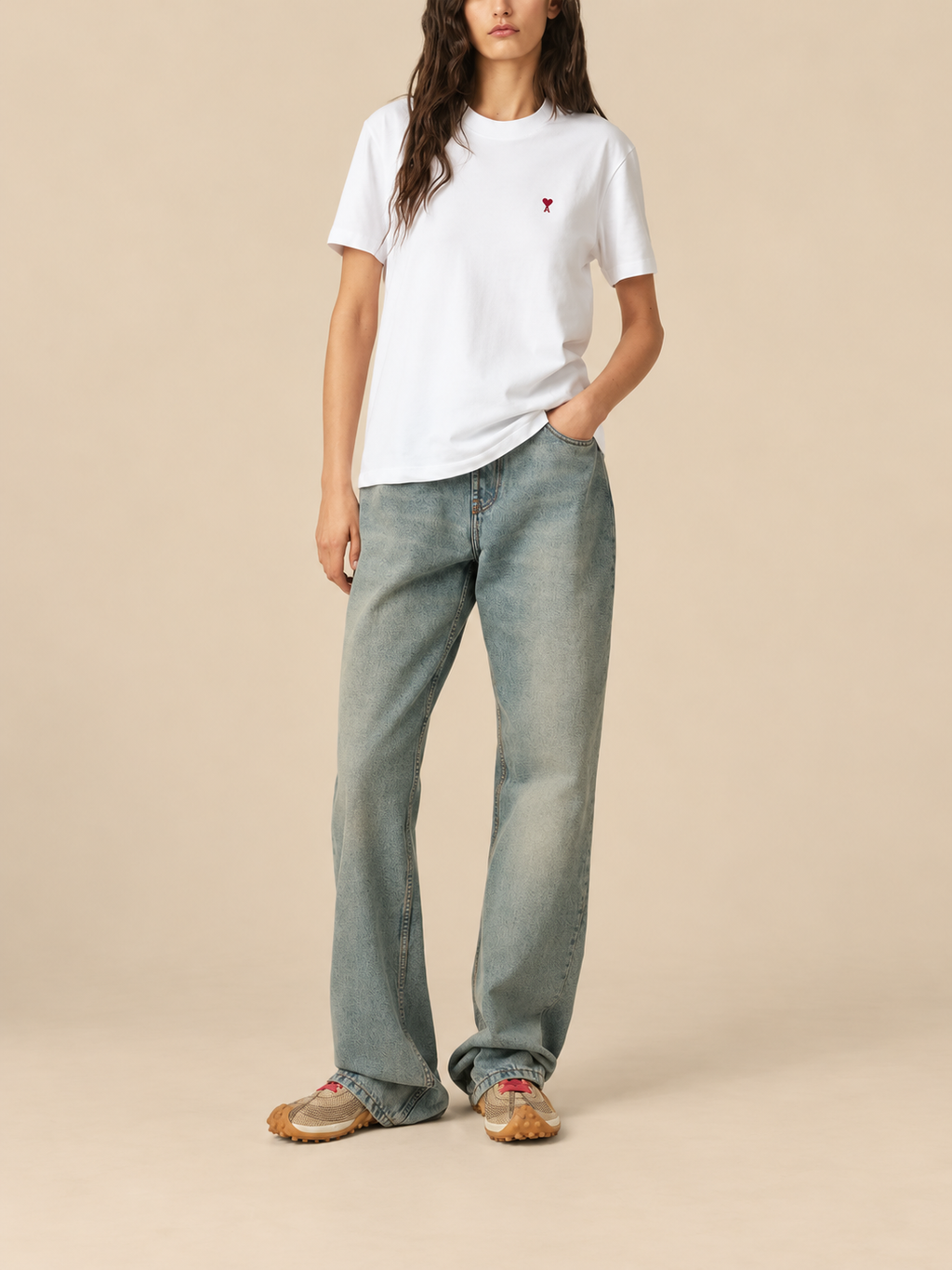 Camiseta Basica Blanca AMI Paris