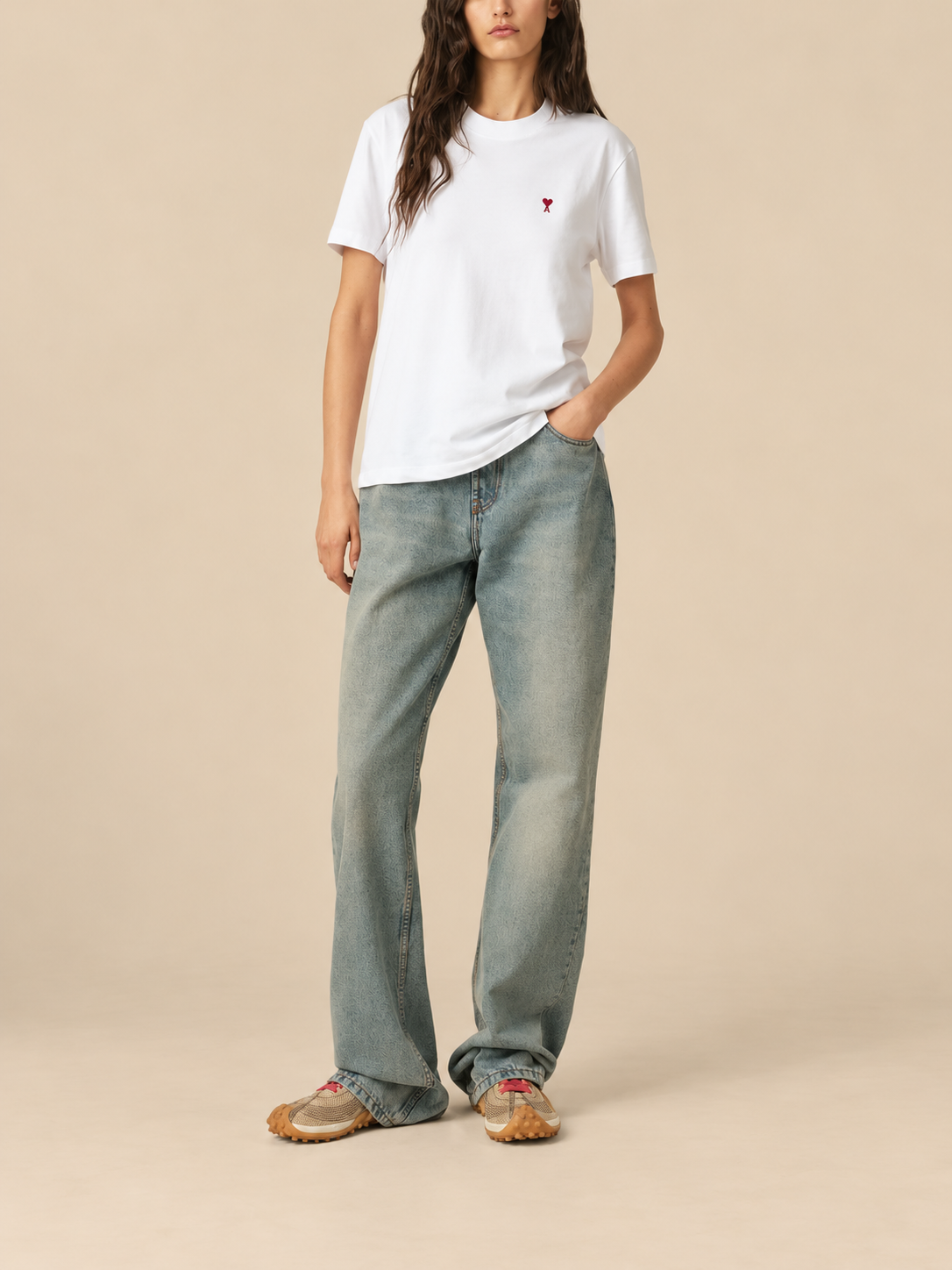 Camiseta Basica Blanca AMI Paris