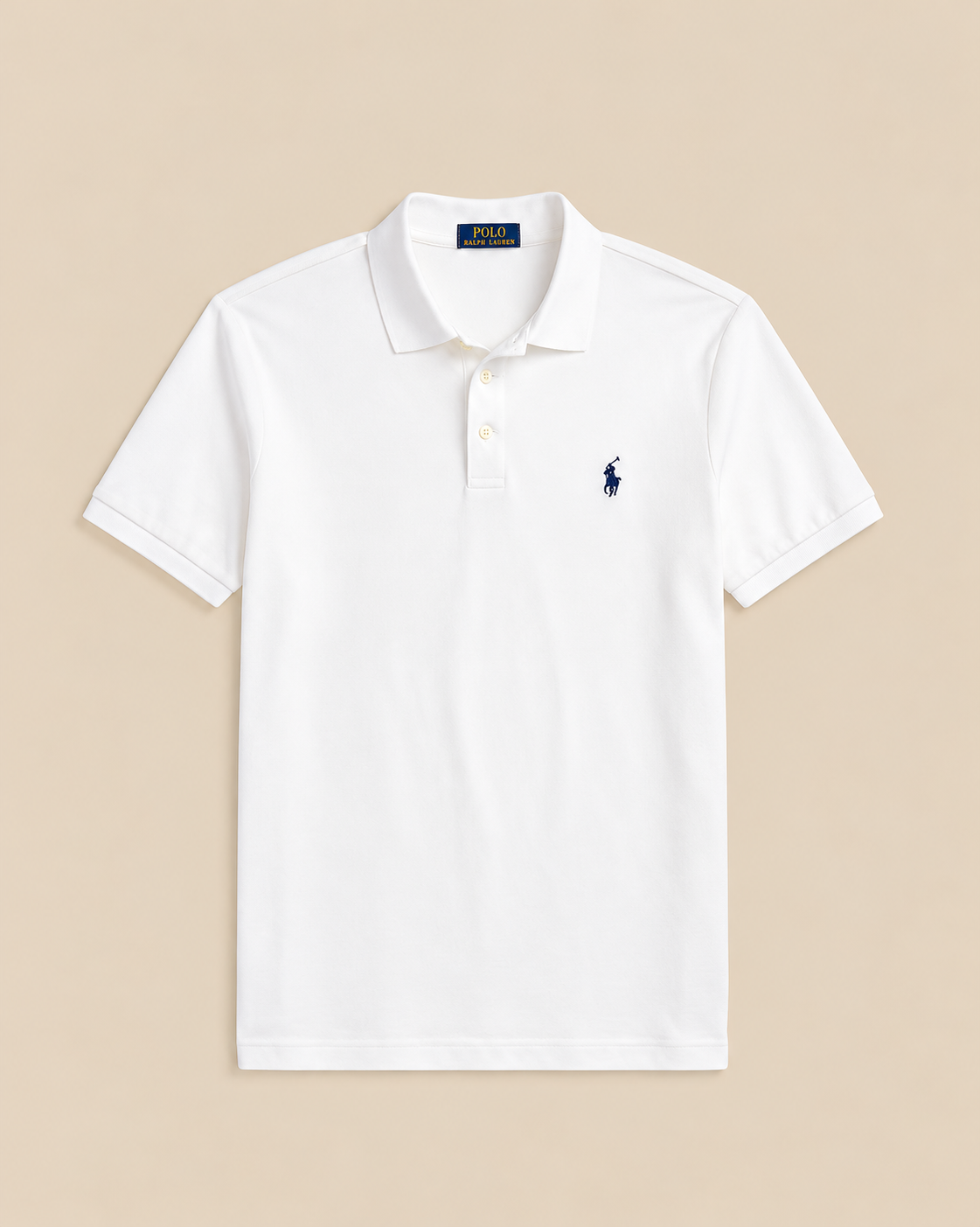 Polo de malla elástica de corte ajustado