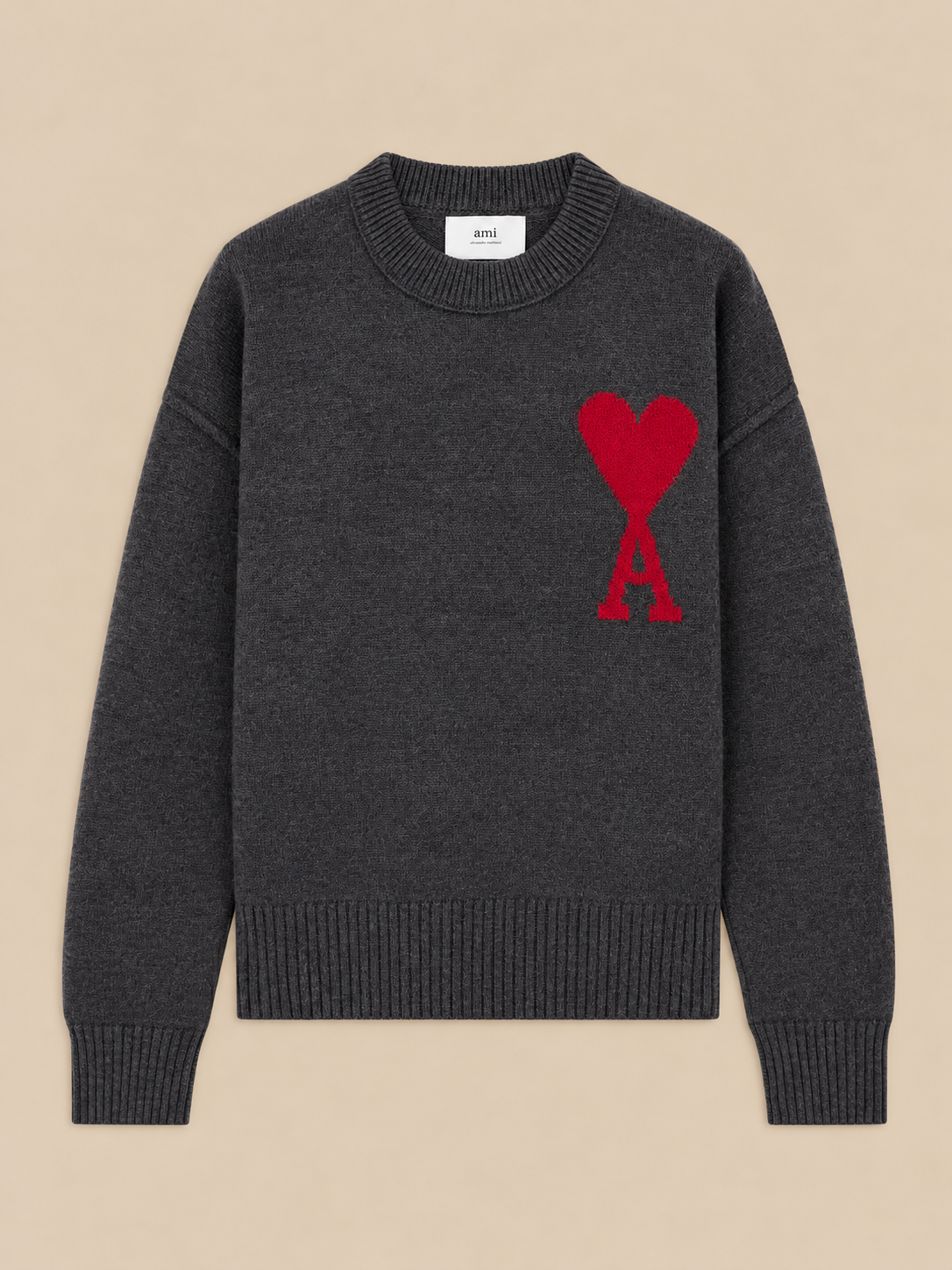 AMI Paris Wool Knit White Suéter