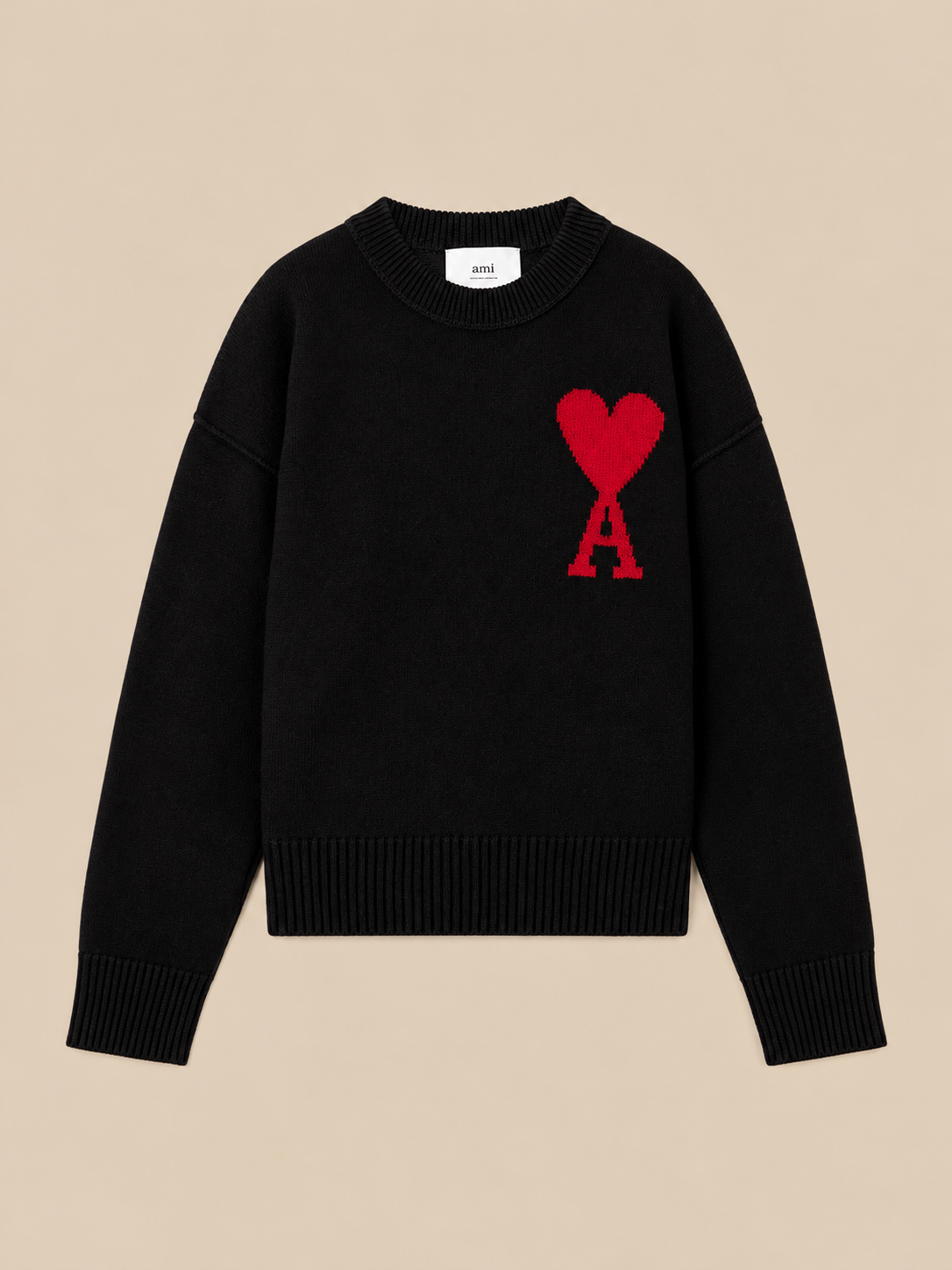AMI Paris Wool Knit White Suéter